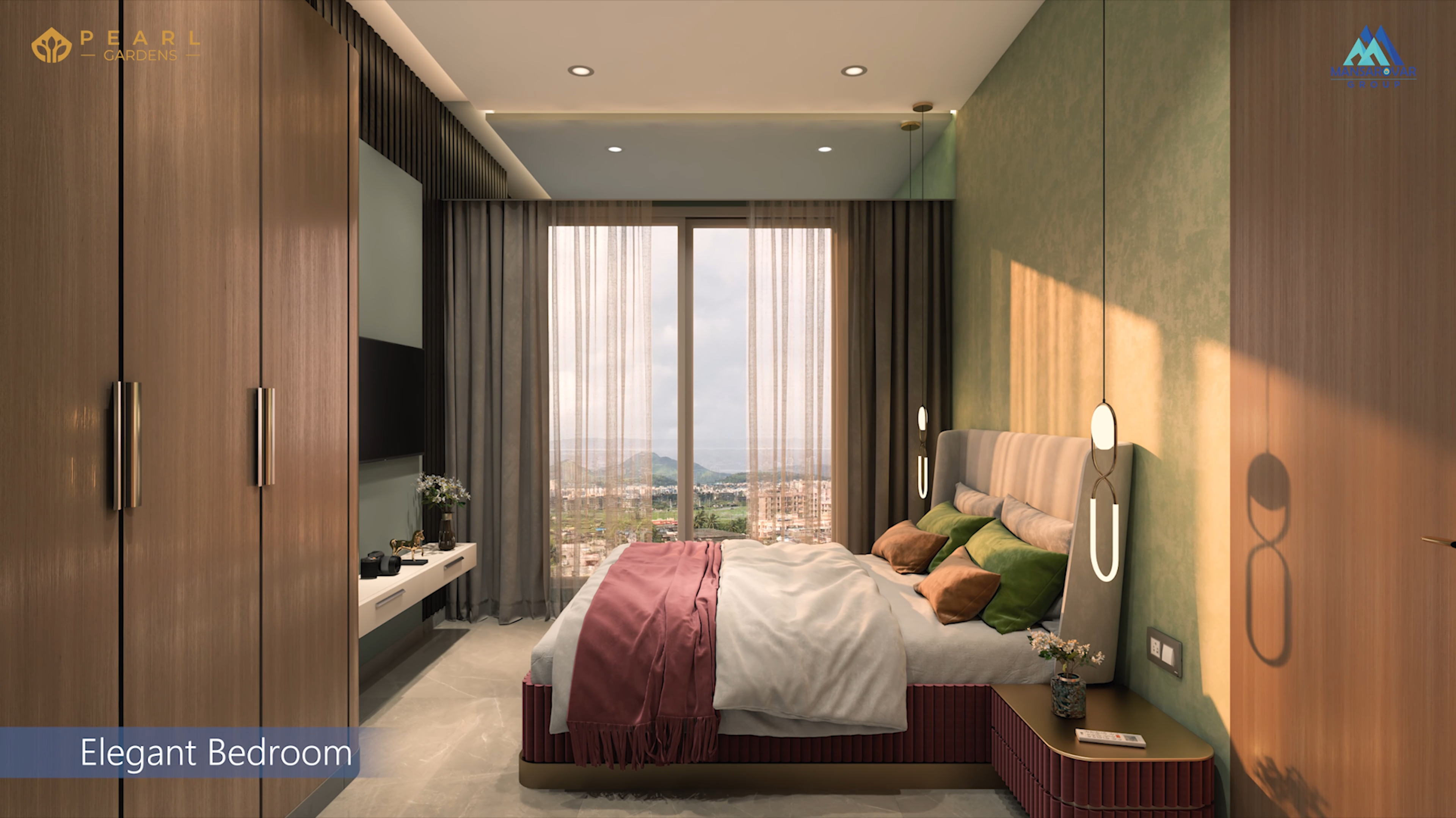 Bedroom, Pearl Garden 3D render