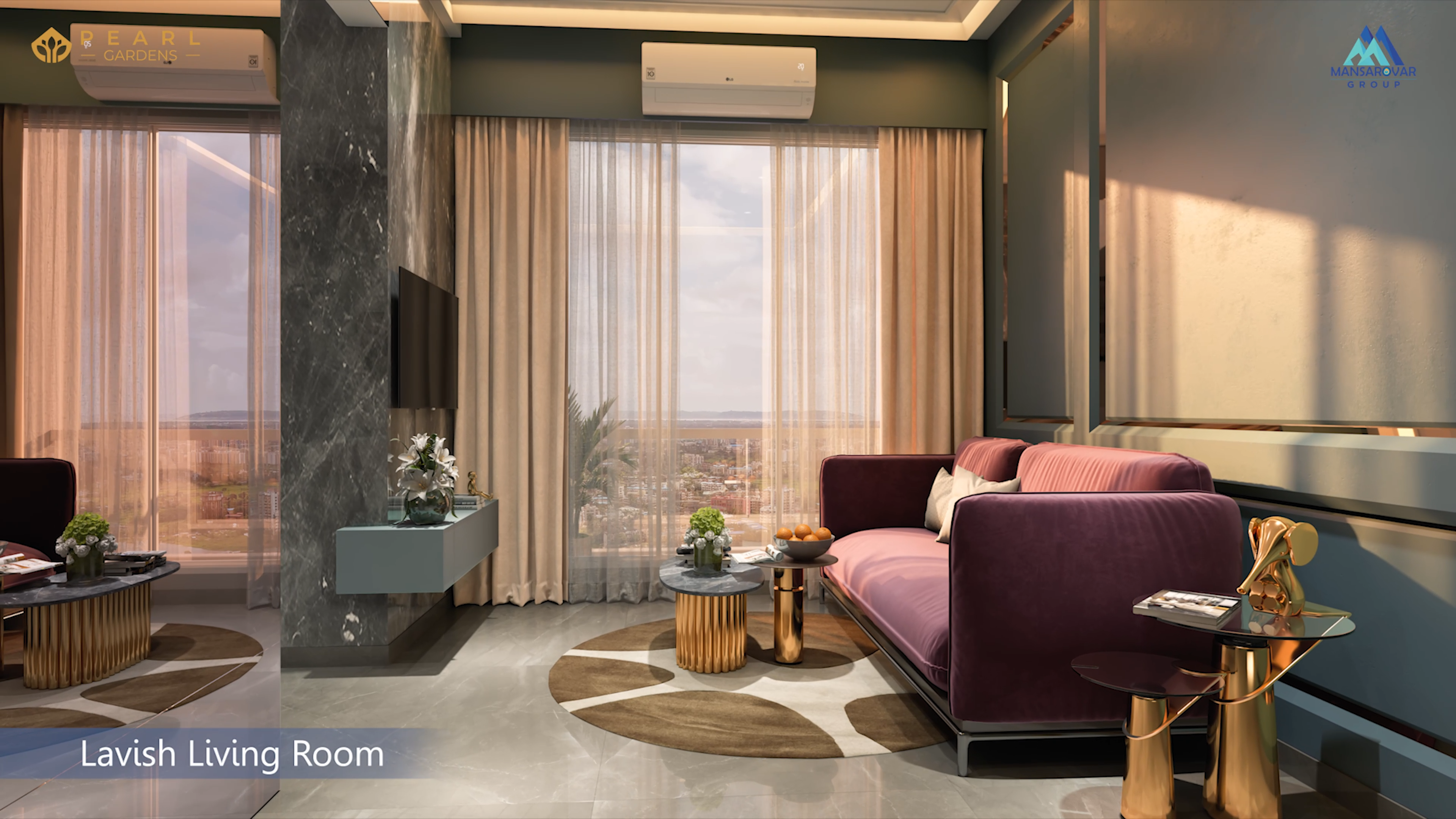 Living Room, Pearl Garden 3D render
