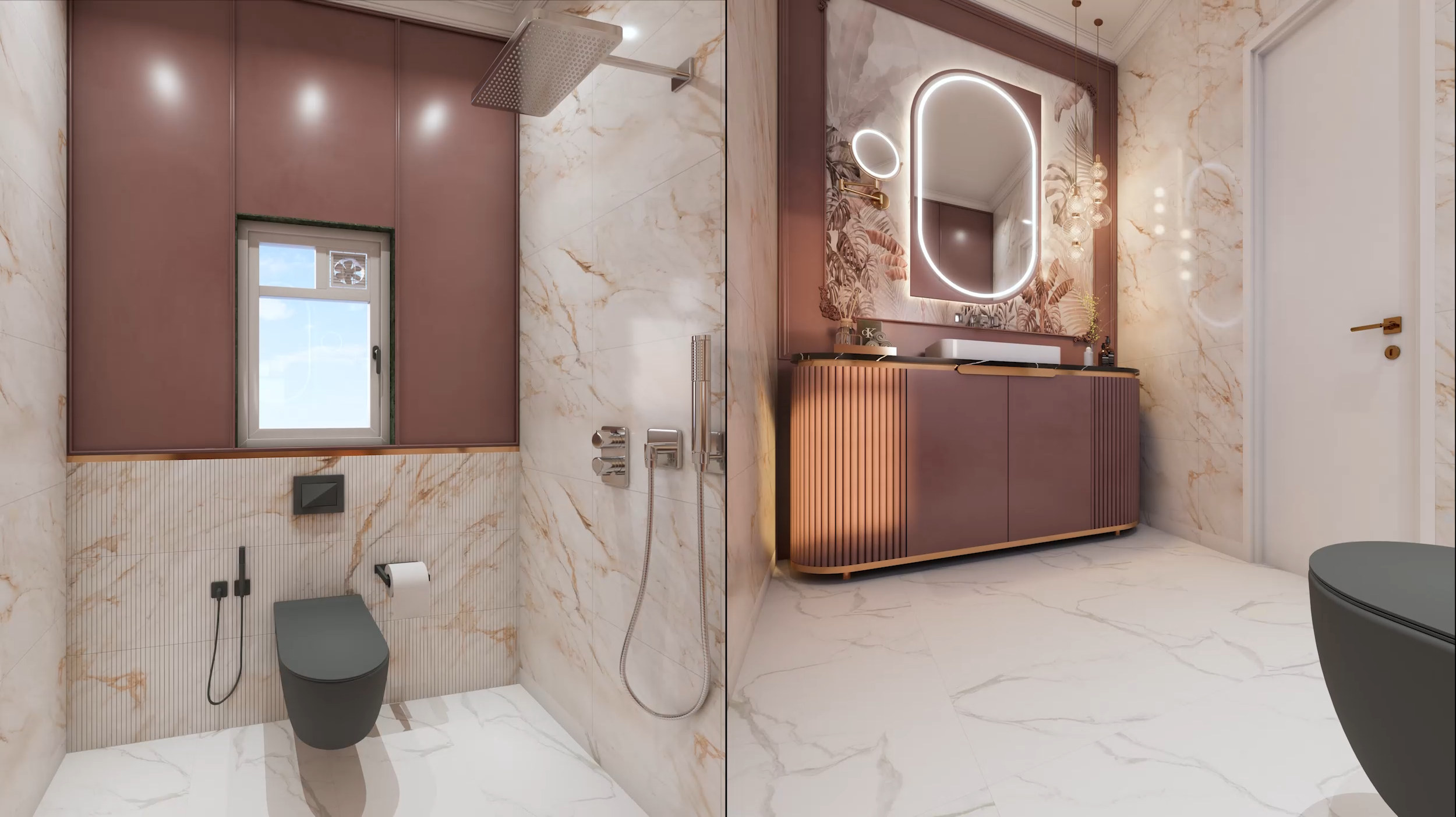 Washroom, Sethi Palacio 3D render